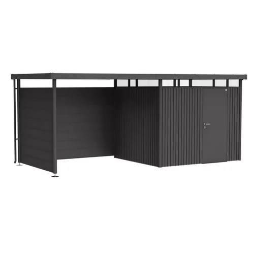 Paroi arrière pour l’auvent de l’abri de jardin HighLine H2-H5 Acier galvanisé gris foncé 266 x 4 x 181 cm