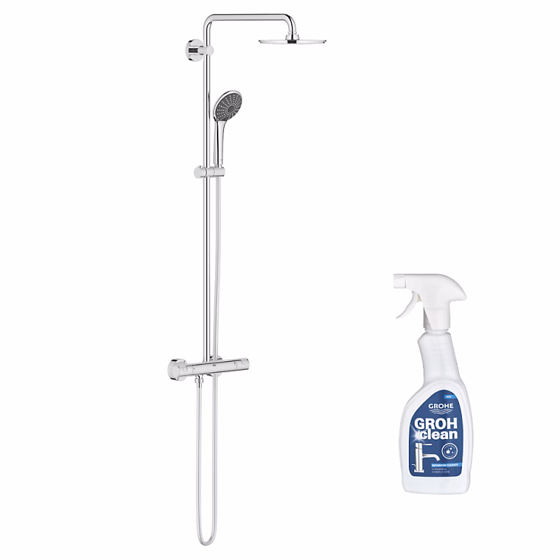 Colonne de douche avec mitigeur thermostatique GROHE Vitalio Joy System 210 Quickfix + Nettoyant GroheClean | Colonne de douche