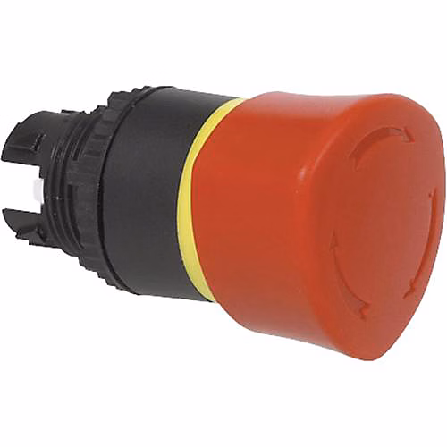 Tableau électrique et protection – Bouton d'arrêt d'urgence coup de poing L22ER01 collerette plastique noire IP69K