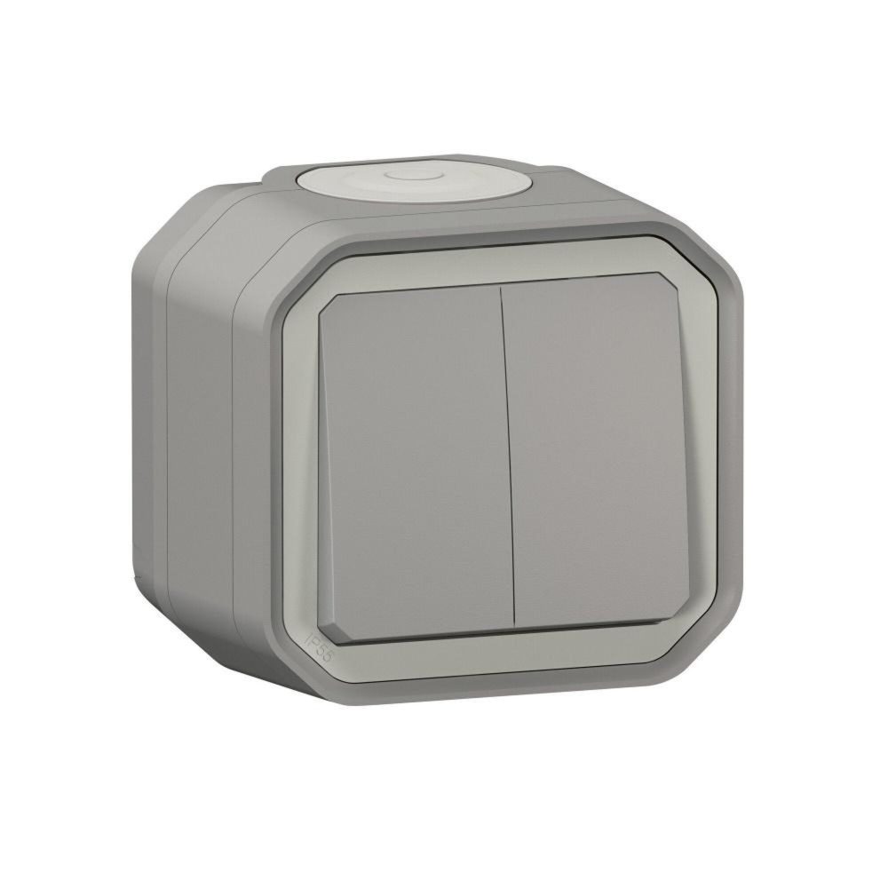 Legrand Double interrupteur étanche va – gris bois