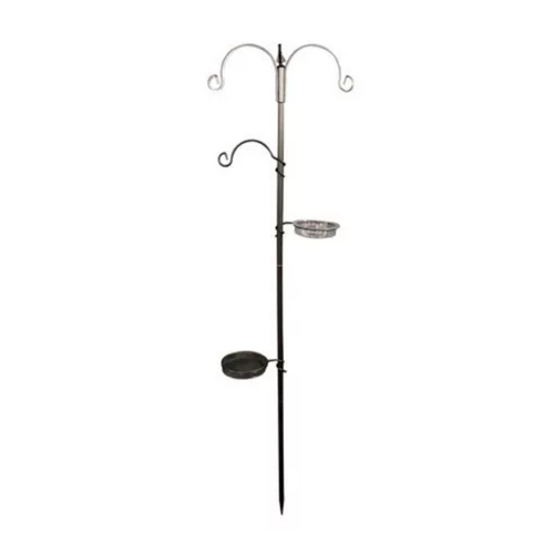 Station d'alimentation melva noire à 5 supports 50 x 20 x 189 cm