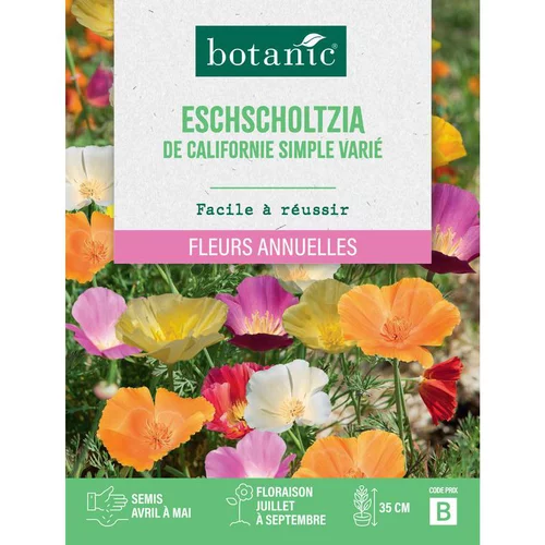 Graines de Eschscholzia de californie simple varié botanic® - graines à semer