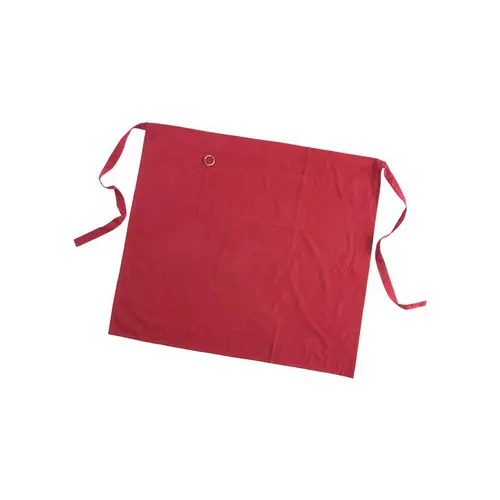 Tablier noué à la taille bordeaux en coton - 80 x 90 cm