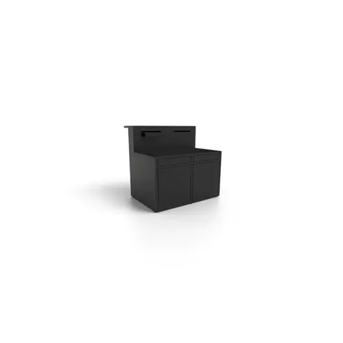 Support cuisine fermé en acier noir forme comptoir de bar Forge Adour - 120 x 97,2 x 112,5 cm