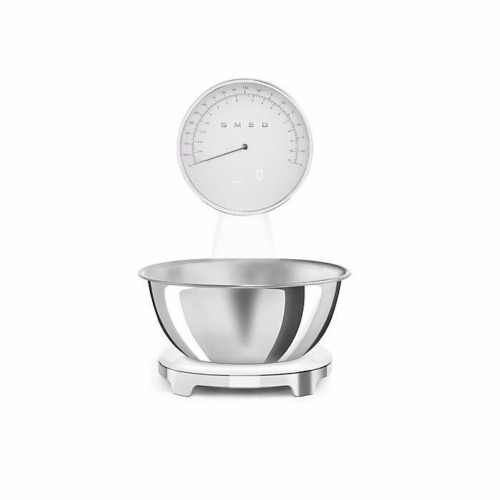 Balance de cuisine – SMEG, KSF01WHWW, Acier inox, 5 kg, Câble USB