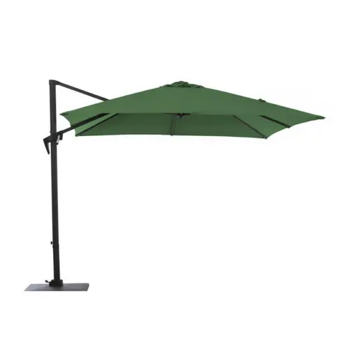 Parasol déporté carré en aluminium coloris amande - 300 x 300 cm