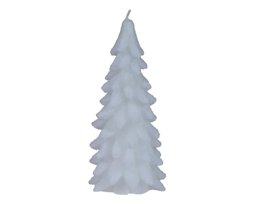 Bougie sapin enneigé coloris blanc - 20 cm