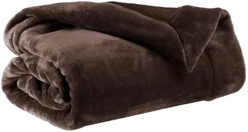 Plaid marron ébène en polyester Tender - 150 x 200 cm