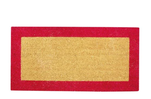 Tapis brosse en coco bordé rouge Sweetsol - 60 x 40 cm