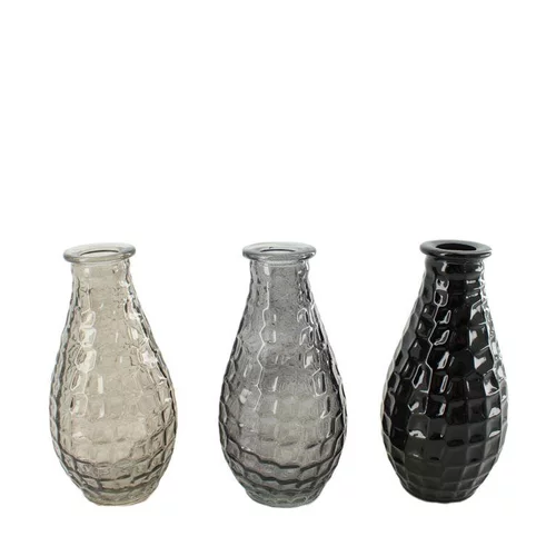 Soliflore coloris gris en verre - 8,2 x 8,2 x 13,1 cm