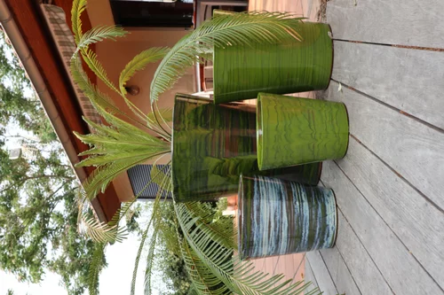 Pot en terre cuite émaillée vert Forêt Les Poteries d’Albi Sydney - Ø 25 x H 29 cm