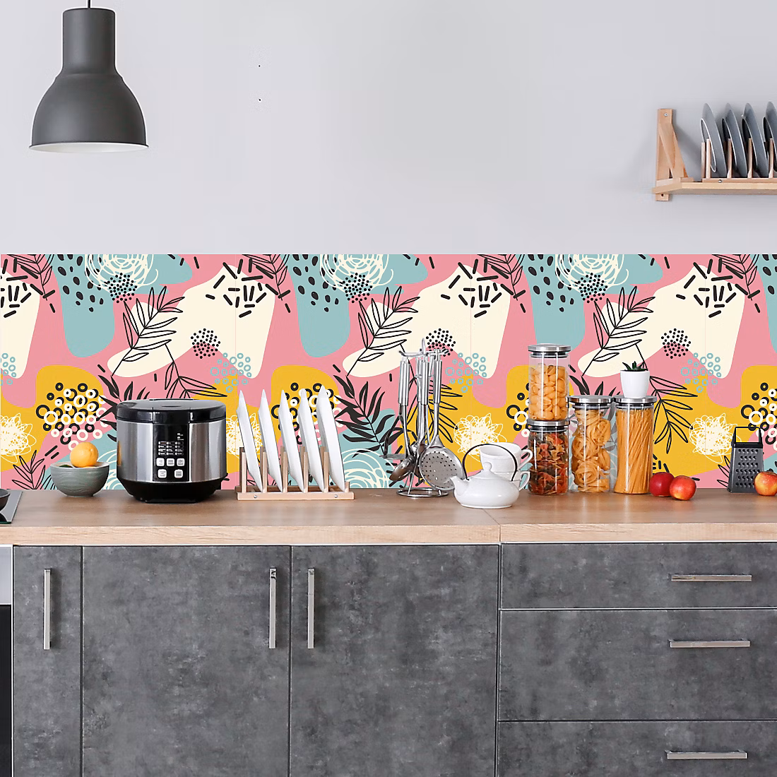 Crédence adhésive déco jungle 30 × 70 cm