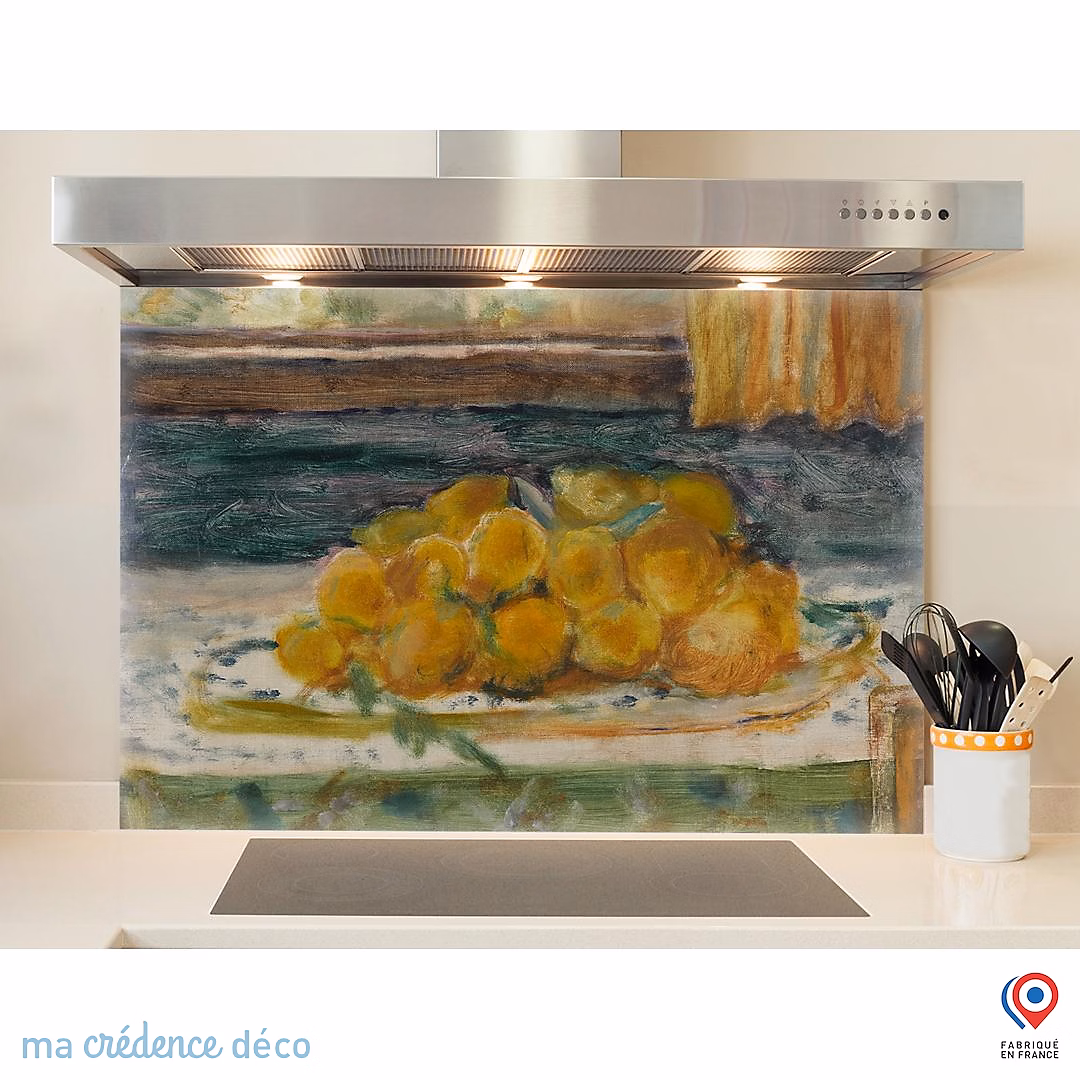 Crédence cuisine fond de hotte Pierre Bonnard – Nature morte aux citrons | Alu composite | L 70 cm x H 60 cm | MaCrédenceDéco