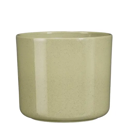 Pot rond coloris vert en céramique Mica Decorations - 17,5 x Ø 19 cm
