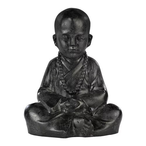 Statue en béton ciré anthracite Hairie Grandon moine assis petit modèle - 23 cm