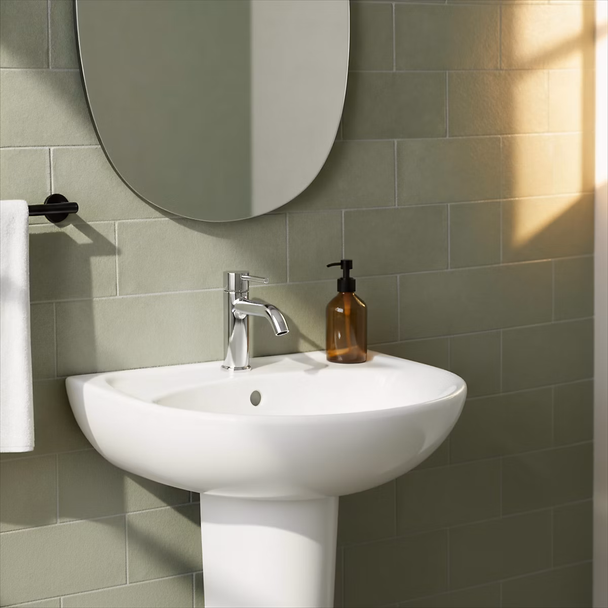 Lavabo en céramique blanc | l.56 – 5 x H.21 – P.45 – 5 cm – Urmia