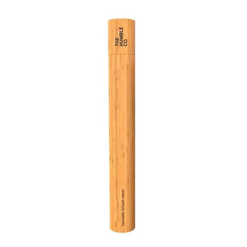 Étui brosse à dents coloris beige en bambou