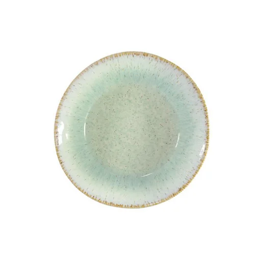 Assiette creuse en grès réactif vert Aspen - Ø 19 cm