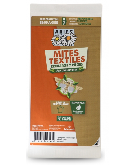 Aries - Piège à mites textile - 2 recharges