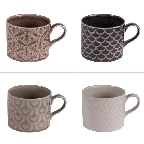 Tasse déjeuner en gré multicolore Eyran - 41 cl (Livré aléatoirement parmi 4 modèles assortis)