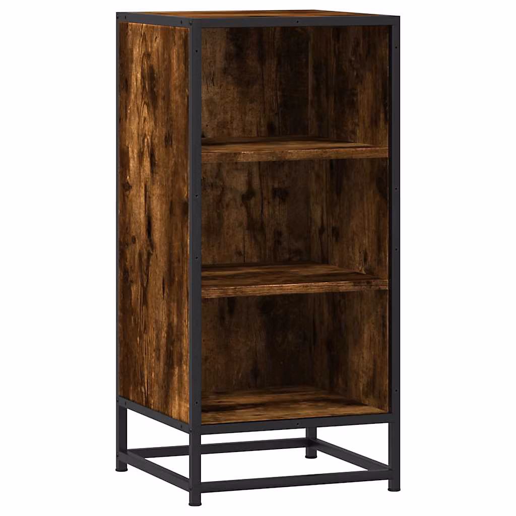 Buffet chêne fumé 35 – 5 × 35 × 76 cm bois d'ingénierie et métal vidaXL