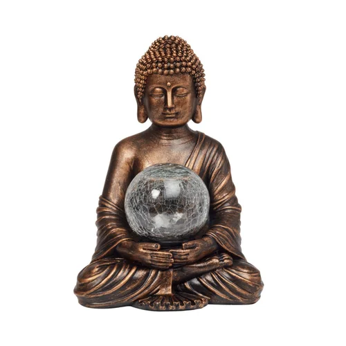Globe solaire Buddha coloris transparent effet blanc froid Smartgarden - 36,5 x 26 x 22 cm