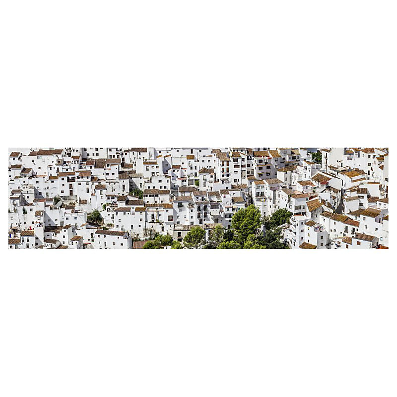Brise vue imprimé CASARES ESPAGNE – H.0.8 x L.3 m, 100% occultant, Made in France par Scenolia + kit de fixation offert