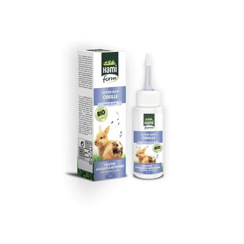 Lotion de soin bio pour oreille de lapin et cobaye Hamiform Ecosoin - 70 ml