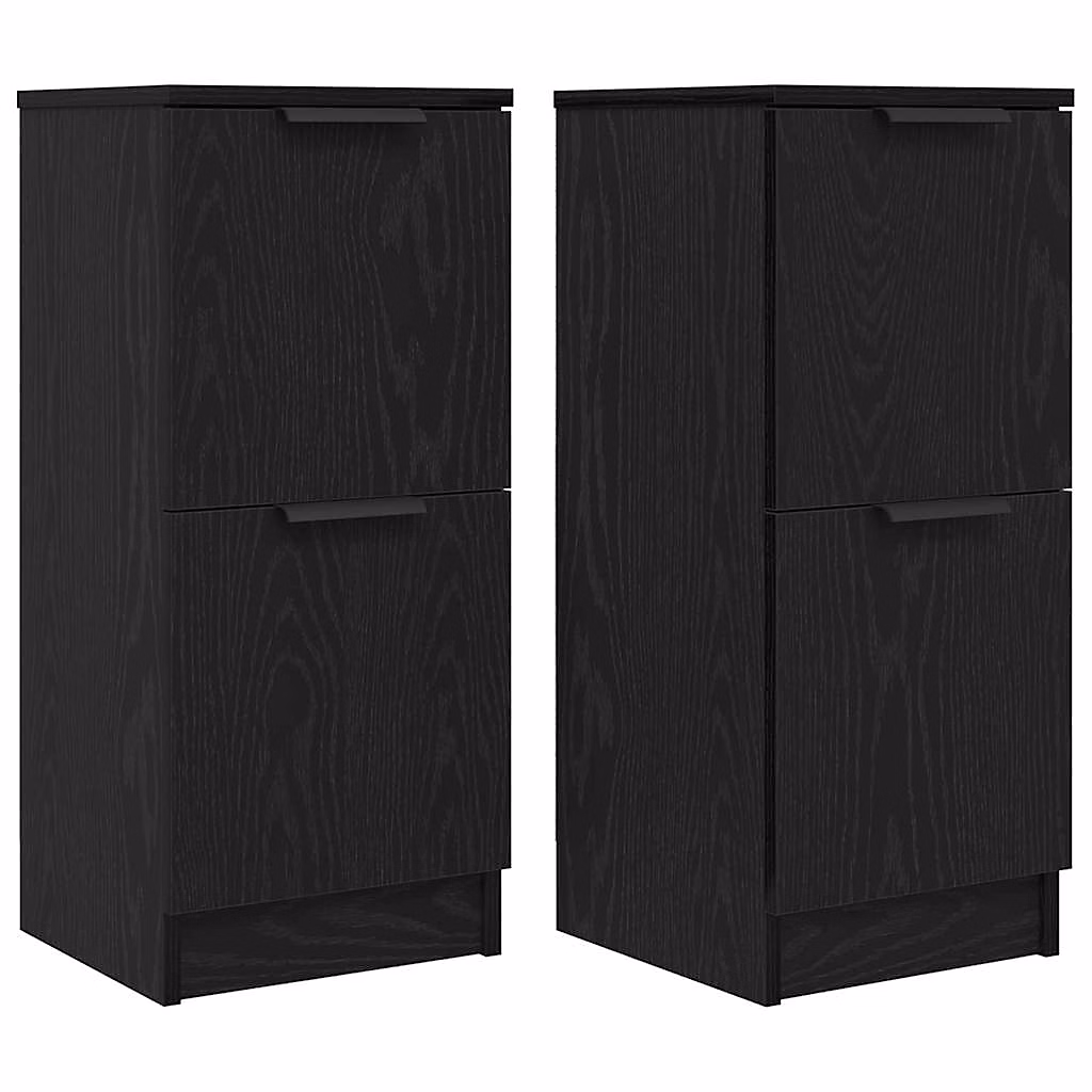 Buffet 2 pc Chêne noir 30 × 30 × 70 cm Bois d'ingénierie vidaXL