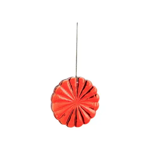 Décoration à suspendre forme soleil en verre rouge - Ø 8 cm