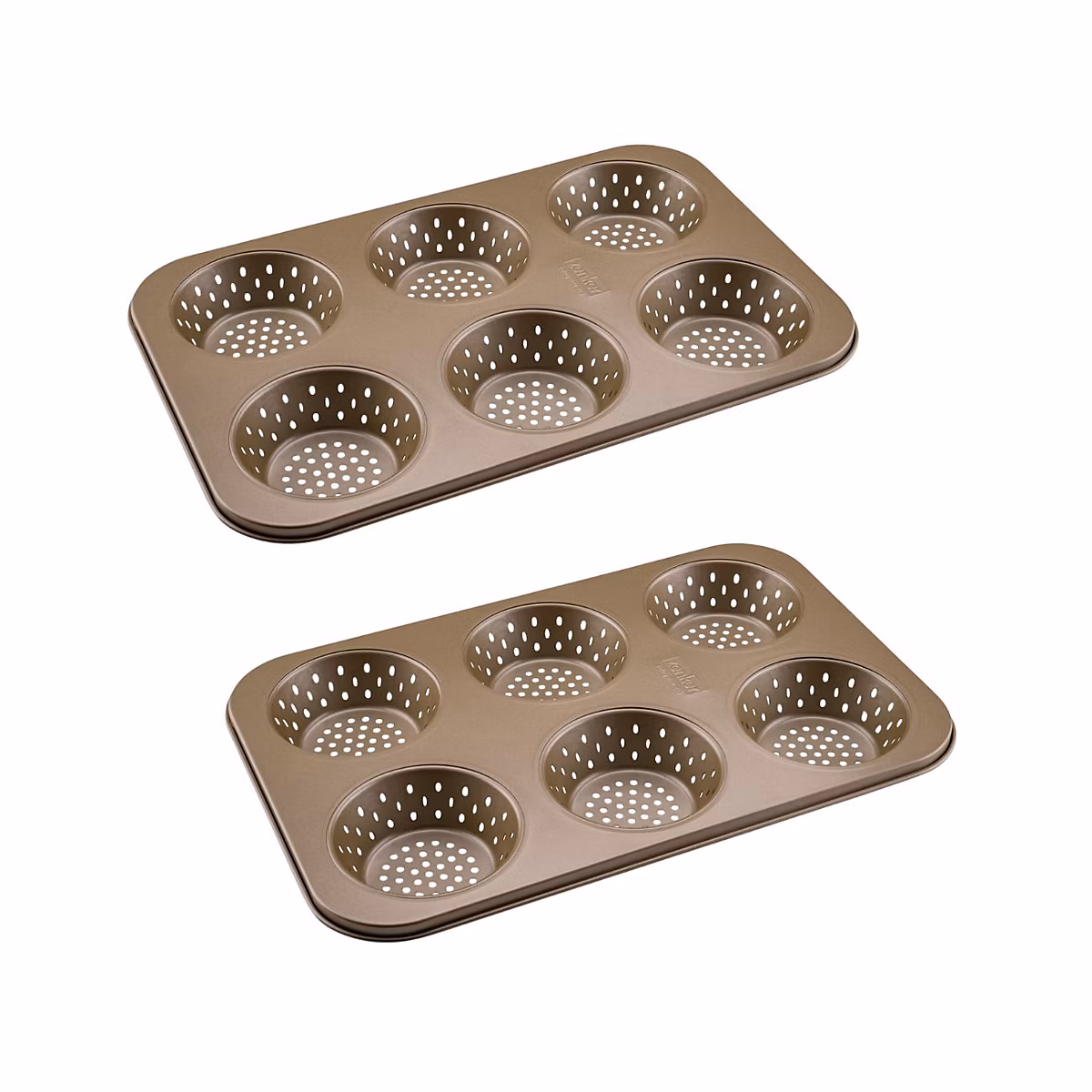 Ensemble de 2 Moules à petits pains individuels ronds 6 empreintes 33 × 22 cm Zenker Mojave Gold