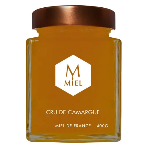 Miel cru de Camargue dans un pot en verre Hexagone - 400 g