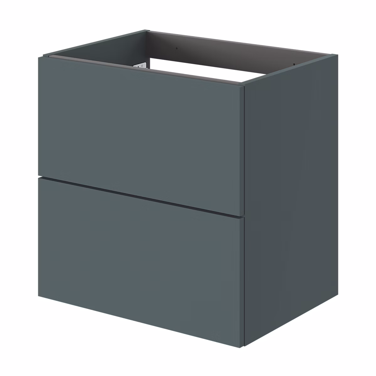 Meuble sous vasque l.60 x H.60 x P.45 cm | vert forêt – 2 tiroirs sans poignées – Kentia