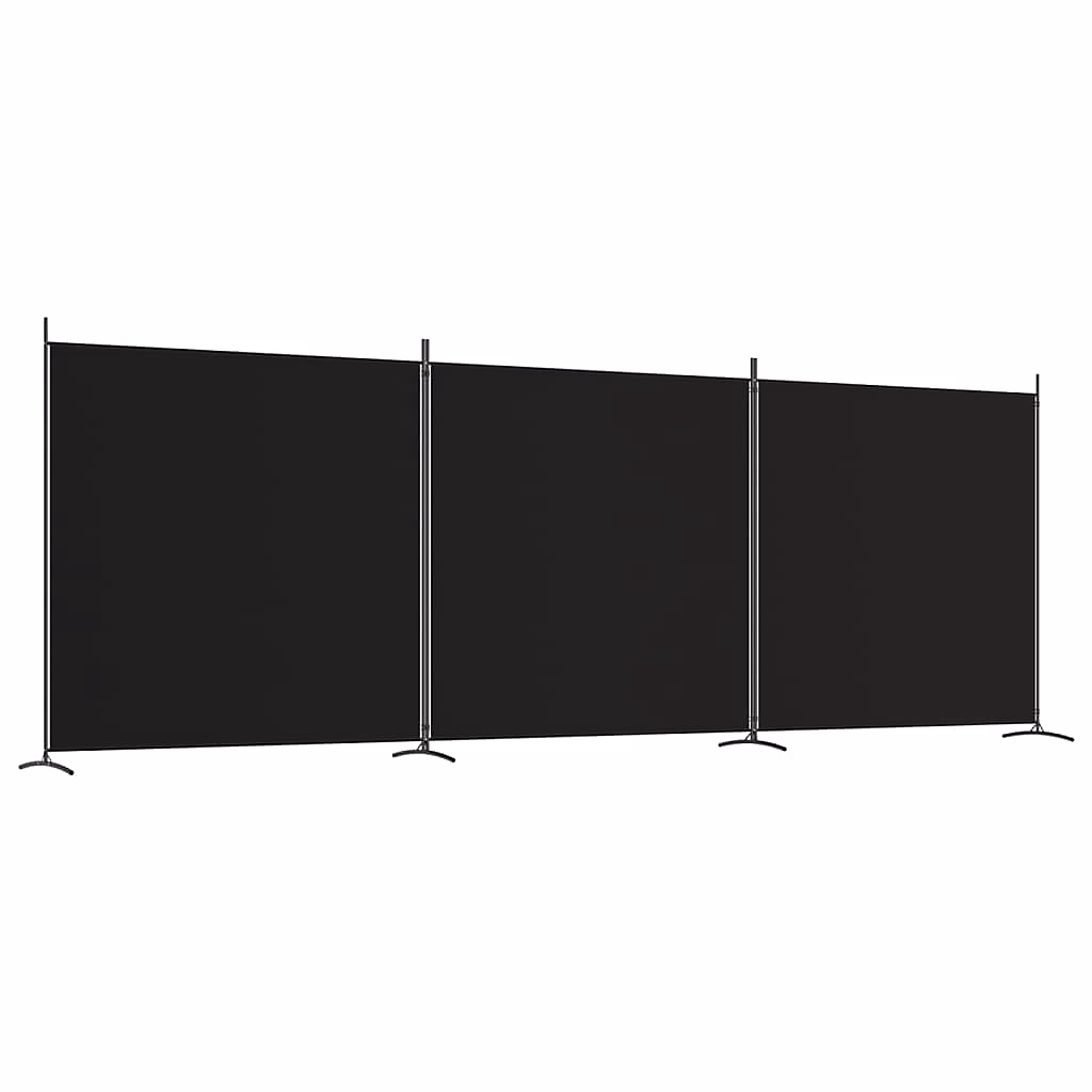 Cloison de séparation 3 panneaux Noir 525 × 180 cm Tissu vidaXL