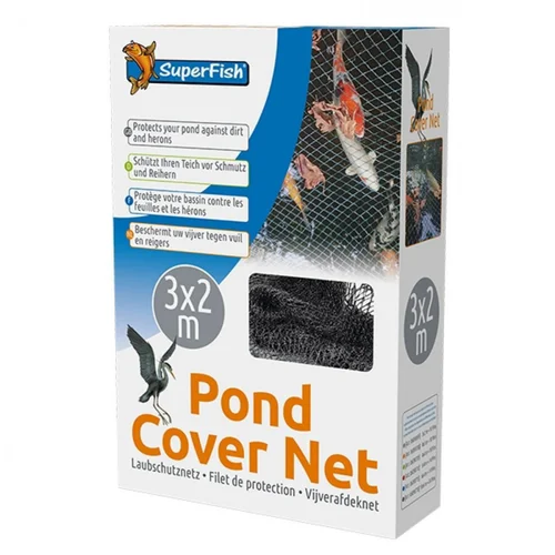 Filet de protection pour bassin résistant, SUPERFISH BASSIN - modèle avec 10 piquets, dimensions 3x2m