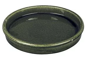 Soucoupe en grès émaillé Dripping vert Passion for Pottery Shanghaï - Ø 25 cm