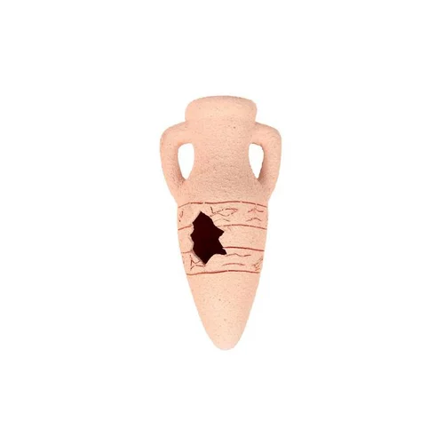 Décor d’aquarium amphore sablée beige en céramique 11,5x2,3x10,3 cm