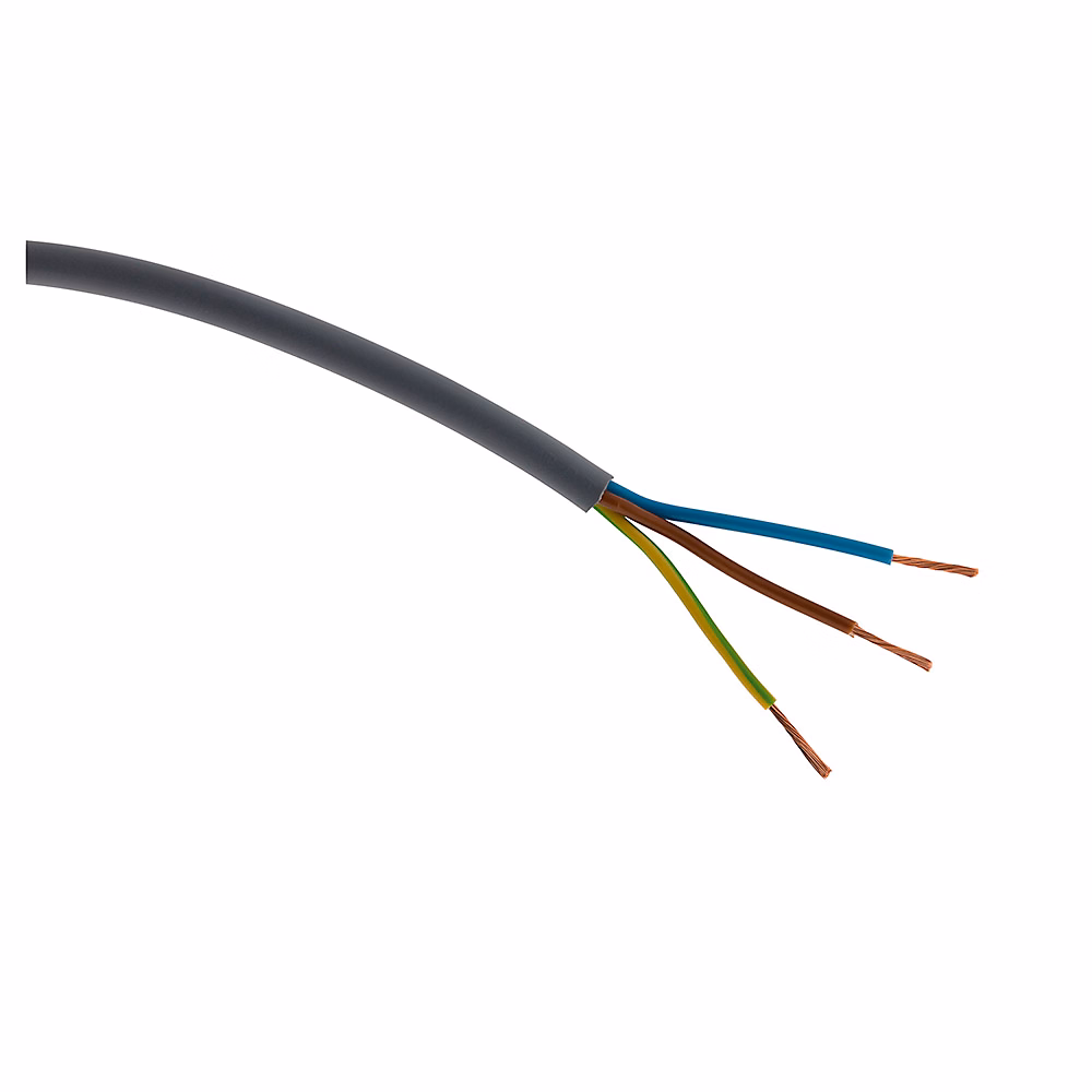 Câble électrique H05VV-F 3G1 – 5mm² gris, 5m, Zenitech
