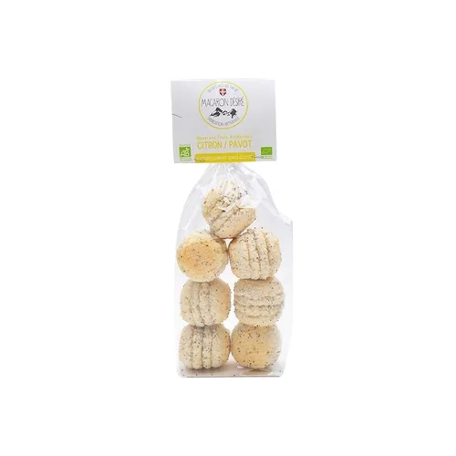 Macarons bio au citron et pavot Biscuit bio des Savoie - 150 g
