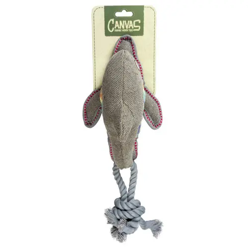 Jouet pour chien coloris gris peluche dauphin Duvoplus Canvas - 46 x 14 x 11 cm