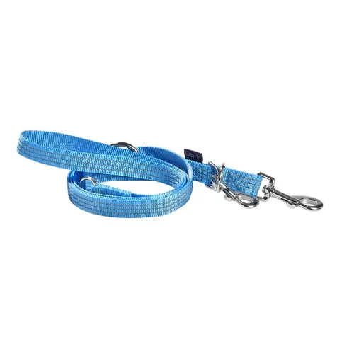 Laisse pour chien coloris bleu en nylon tressé Bobby Safe 3 positions – Taille L