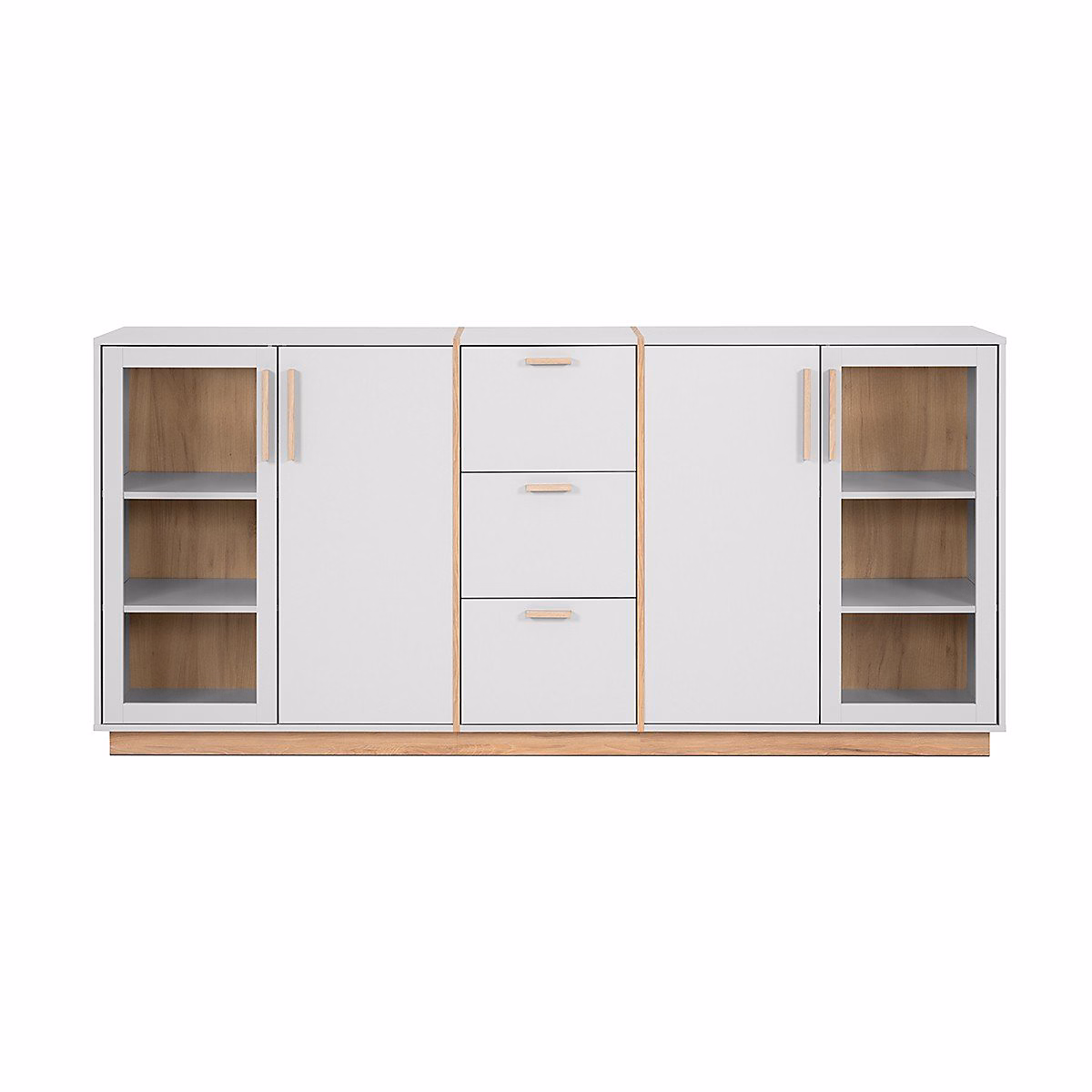 Buffet 4 portes et 3 Tiroirs Décor Blanc et Bois L204 cm – SPLIT