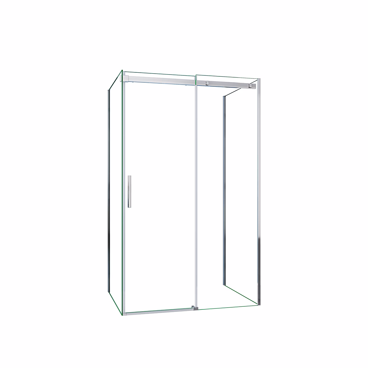 cabine de douche 110 × 80 × 80cm Hauteur 195cm en verre 8mm trempé – avec 1 porte de douche coulissante 100cm et 2 paroi latérales