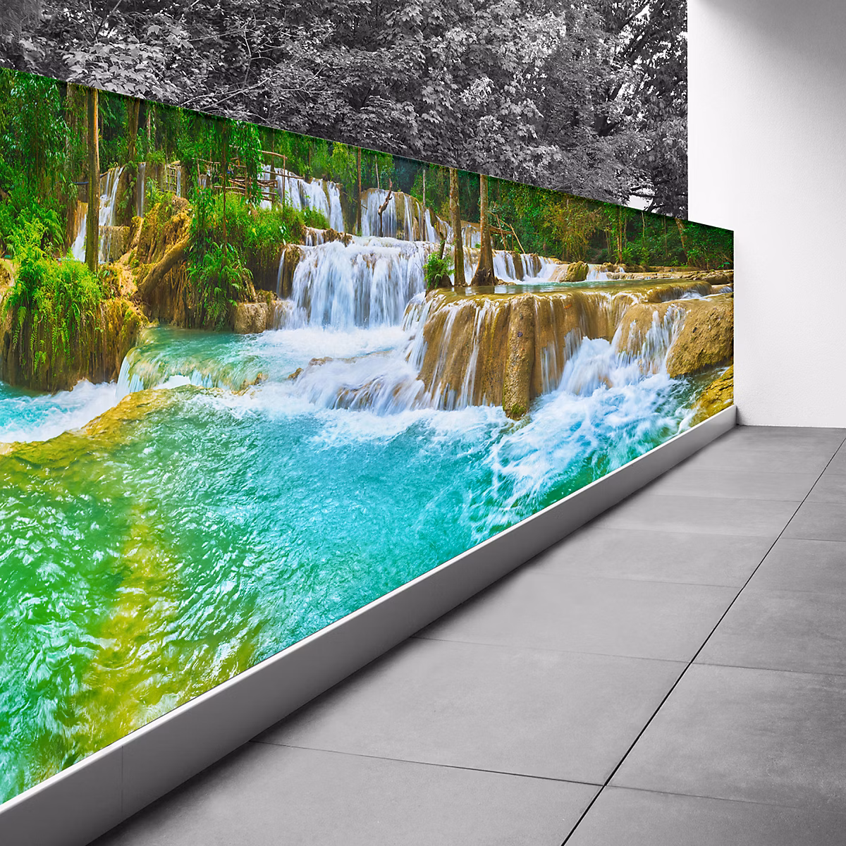 Brise vue Trompe l'oeil – 90 × 315 cm, Cascades 3617689697260