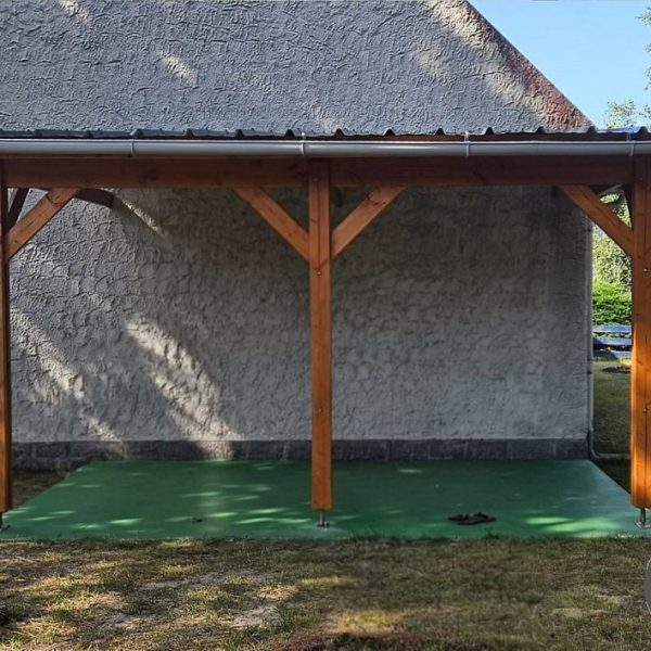 Carport adossé une pente 300cmx750cm – bois DOUGLAS Français (Charpente en bois, auvent, abri voiture) 23 m². Garantie 10 ans