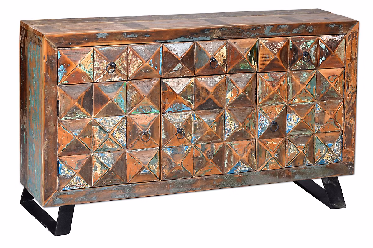 Buffet en bois recyclé multicolore – Réf. OLHVLWFXO9111251483