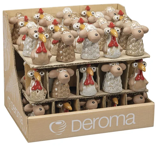 Figurine décorative en terre cuite émaillée Deroma Mini farmer - Ø 7 x 10 cm