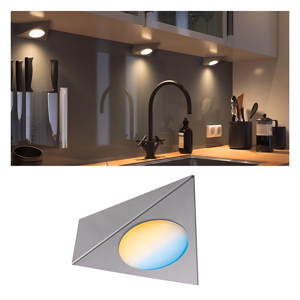 Clever Connect Spot LED Trigo Tunable White 2 – 1W Nickel brossé