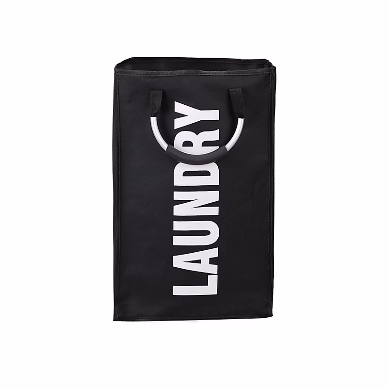 BASHLWUA Sac à linge pliable et amovible | noir – 33 × 23 × 53cm – avec poignée de transport sac de rangement – panier à linge Oxford – 60
