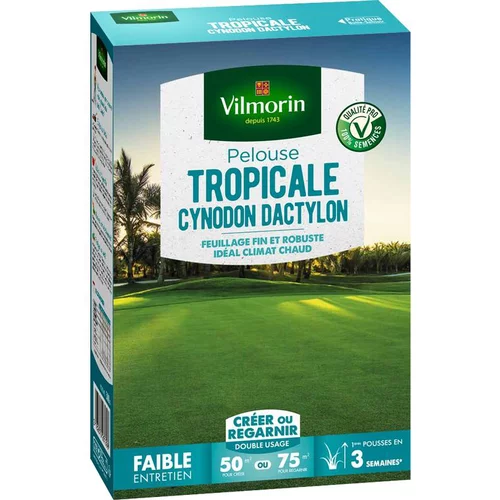 Graines de gazon à semer pelouse tropicale cynodon dactylon Vilmorin - 500 g